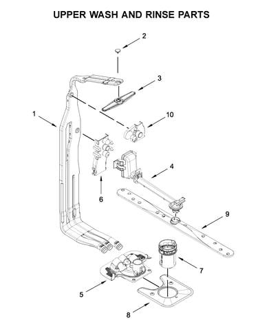Upper wash and rinse parts