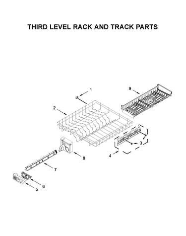 Third level rack and track parts