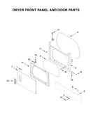 Dryer front panel and door parts