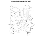 Whirlpool YWET4027HW1 dryer cabinet and motor parts diagram