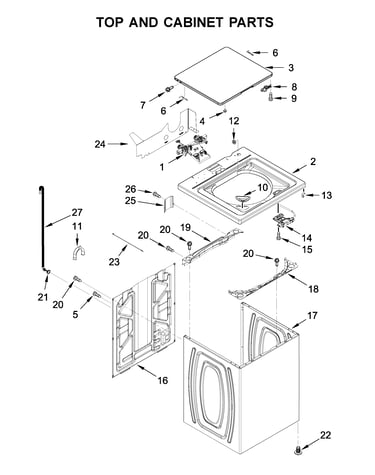 Top and cabinet parts
