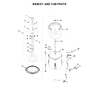 Whirlpool YWET4027HW1 basket and tub parts diagram