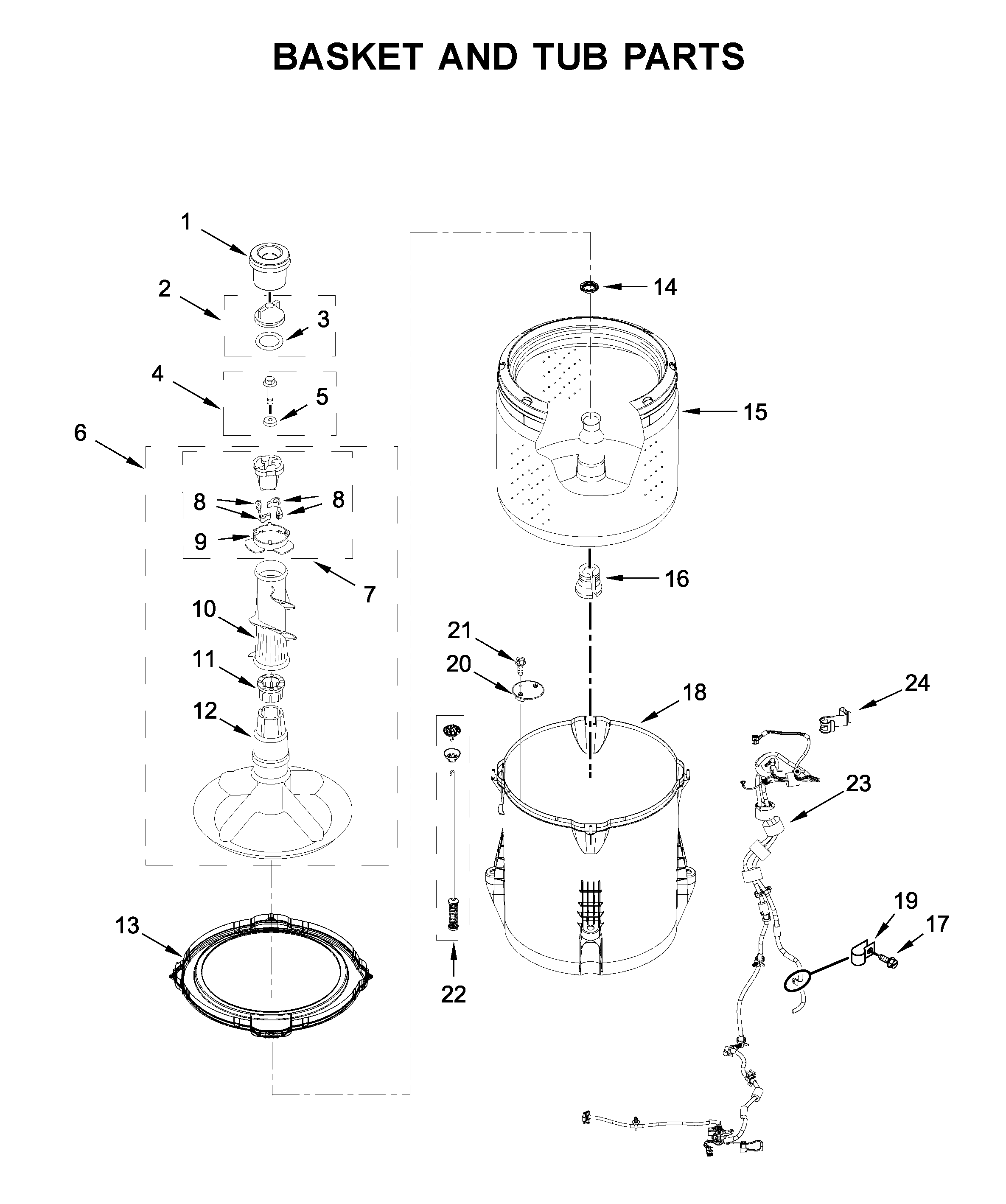 Basket and tub parts