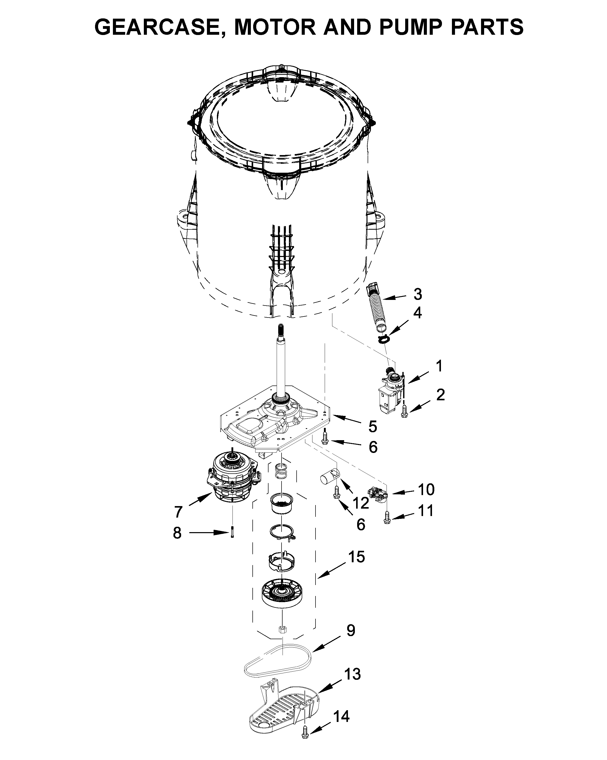 GEARCASE, MOTOR AND PUMP PARTS