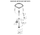 Whirlpool YWET4027HW1 gearcase, motor and pump parts diagram