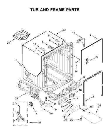 Tub and frame parts