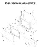 Dryer front panel and door parts
