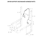 Whirlpool WETLV27HW2 dryer support and washer harness parts diagram