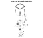 Whirlpool WETLV27HW2 gearcase, motor and pump parts diagram