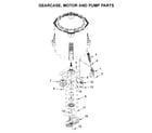 Whirlpool 8TWTW4955JW0 gearcase, motor and pump parts diagram