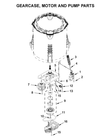 Gearcase, motor and pump parts