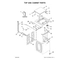 Whirlpool 8TWTW6000JW0 top and cabinet parts diagram