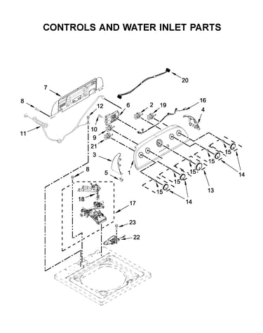 Controls and water inlet parts