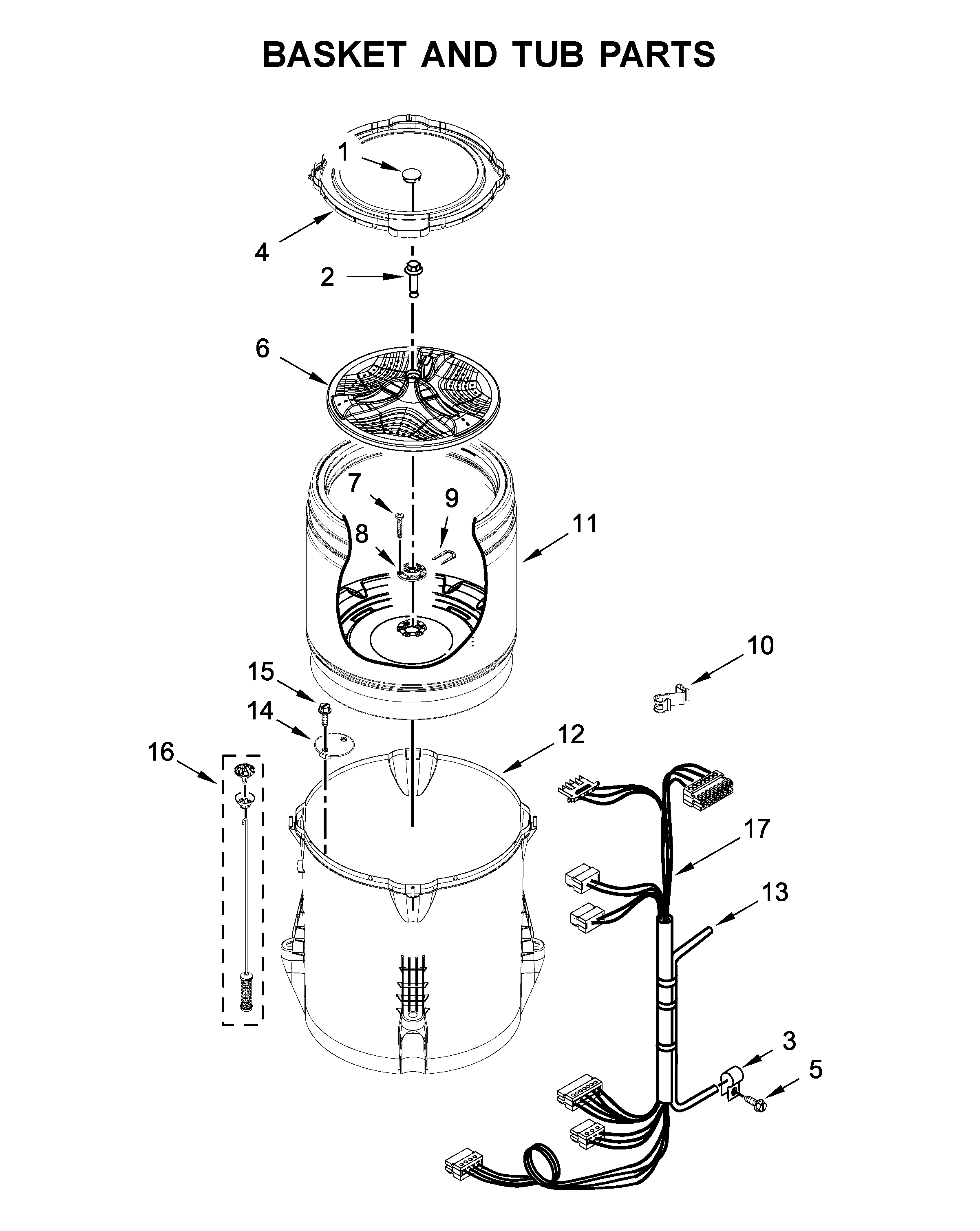 Basket and tub parts