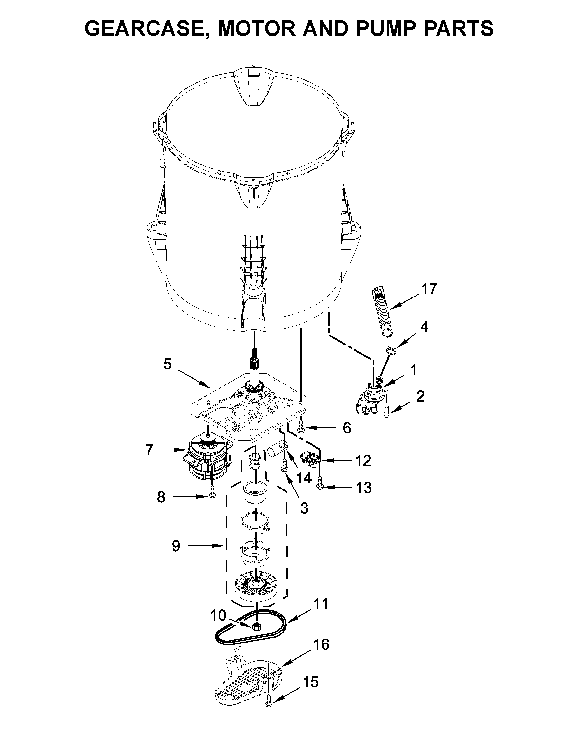 Gearcase, motor and pump parts