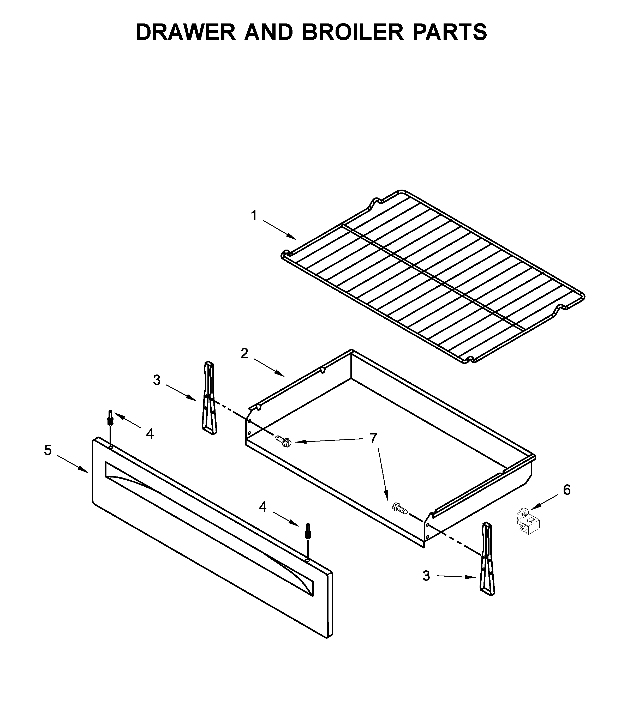 DRAWER AND BROILER PARTS