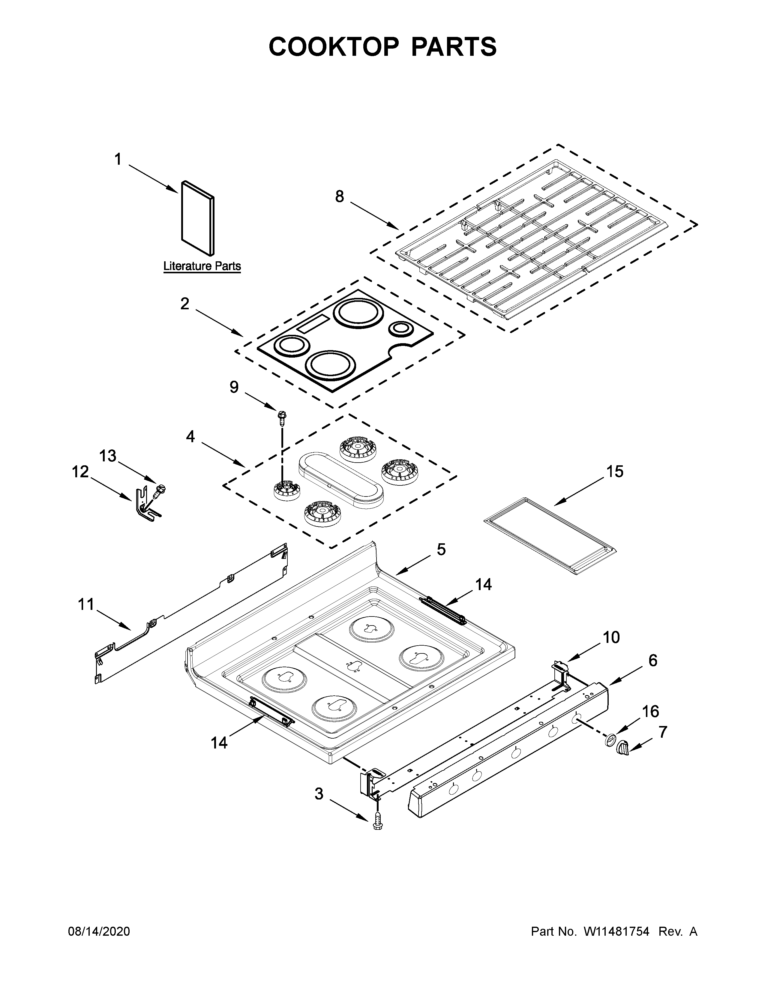 Cooktop parts
