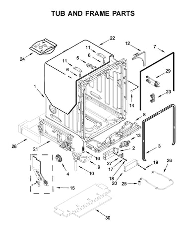 Tub and frame parts