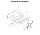 KitchenAid KDTE204KWH0 upper rack and track parts diagram