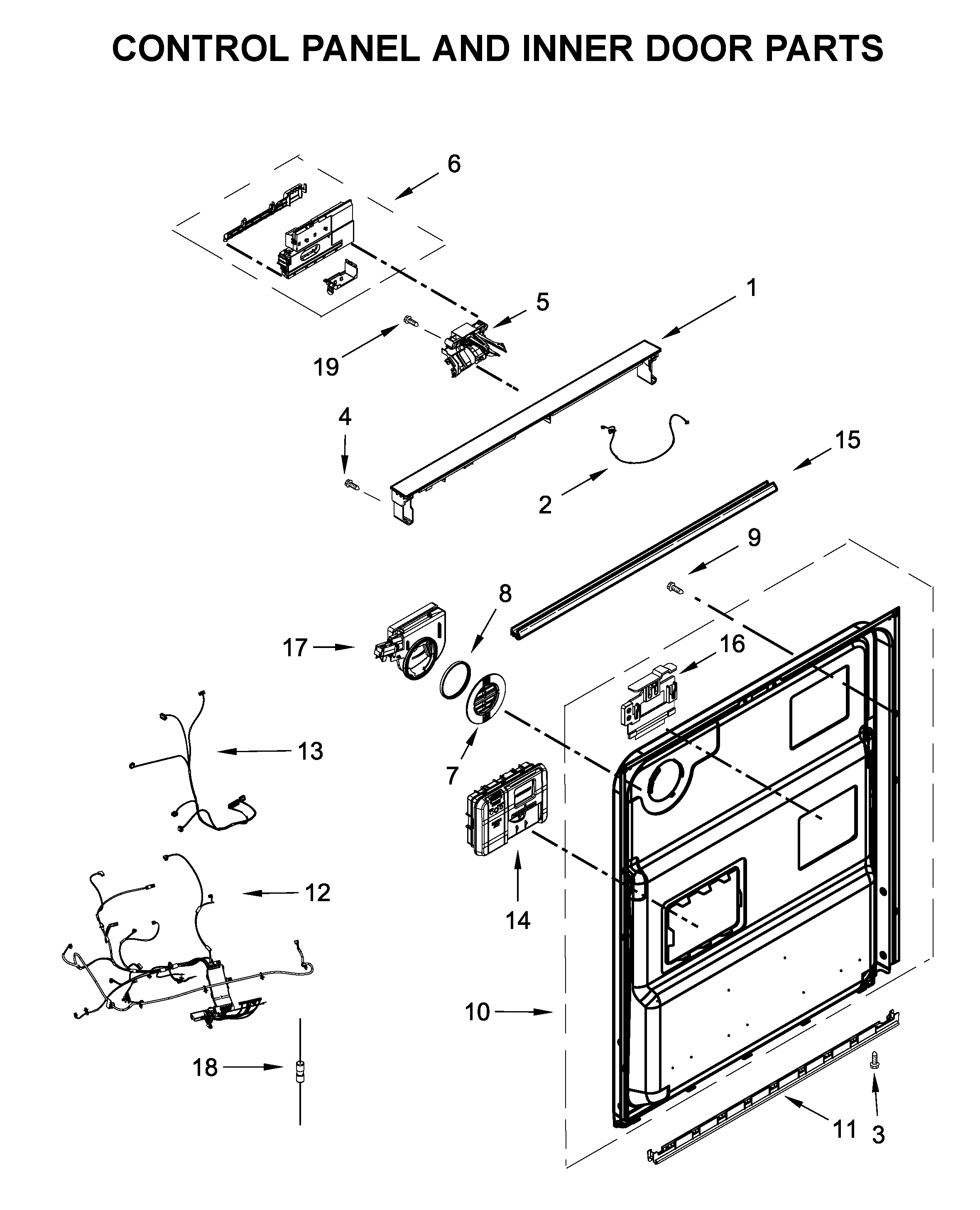 CONTROL PANEL AND INNER DOOR PARTS