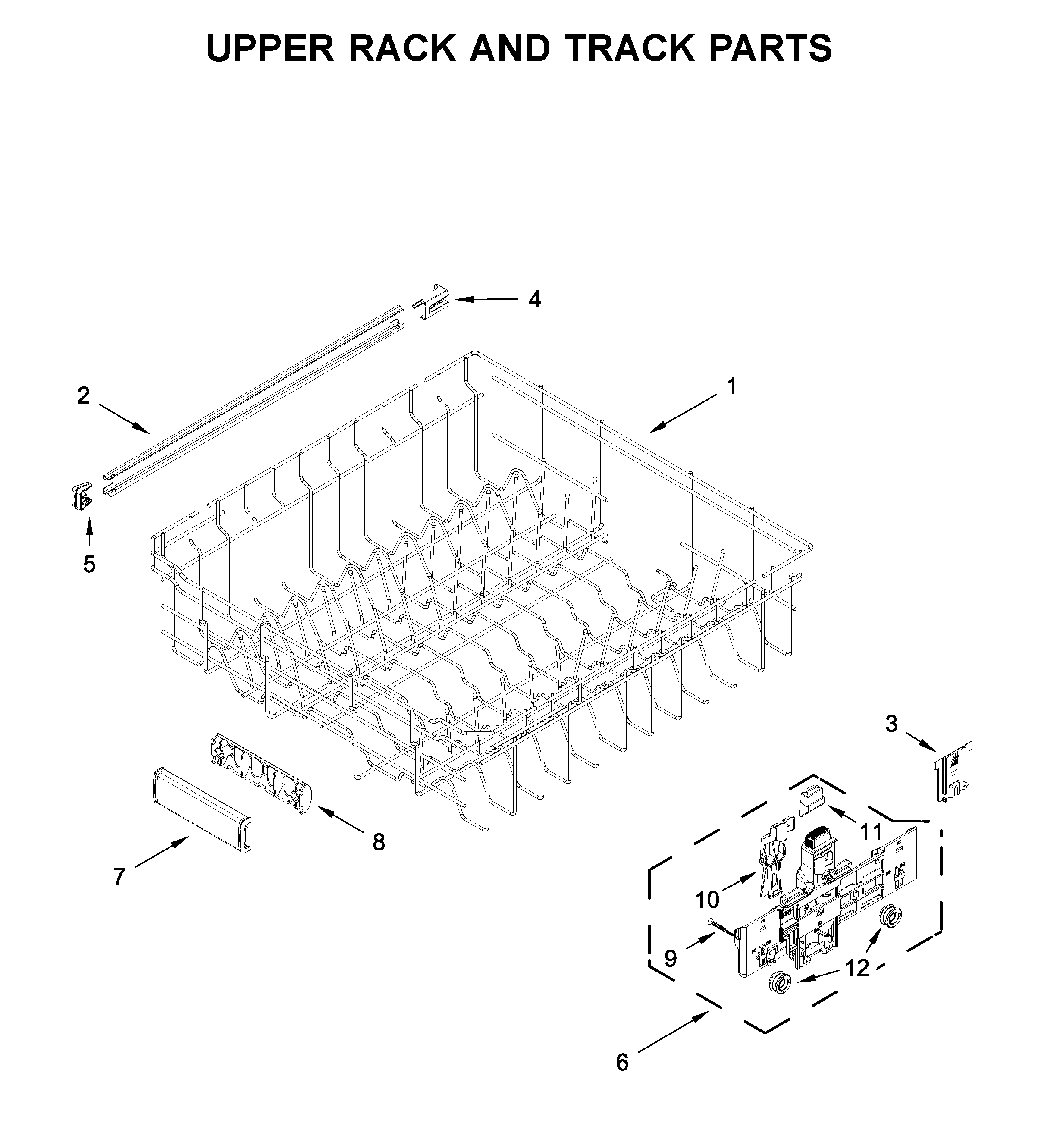 UPPER RACK AND TRACK PARTS