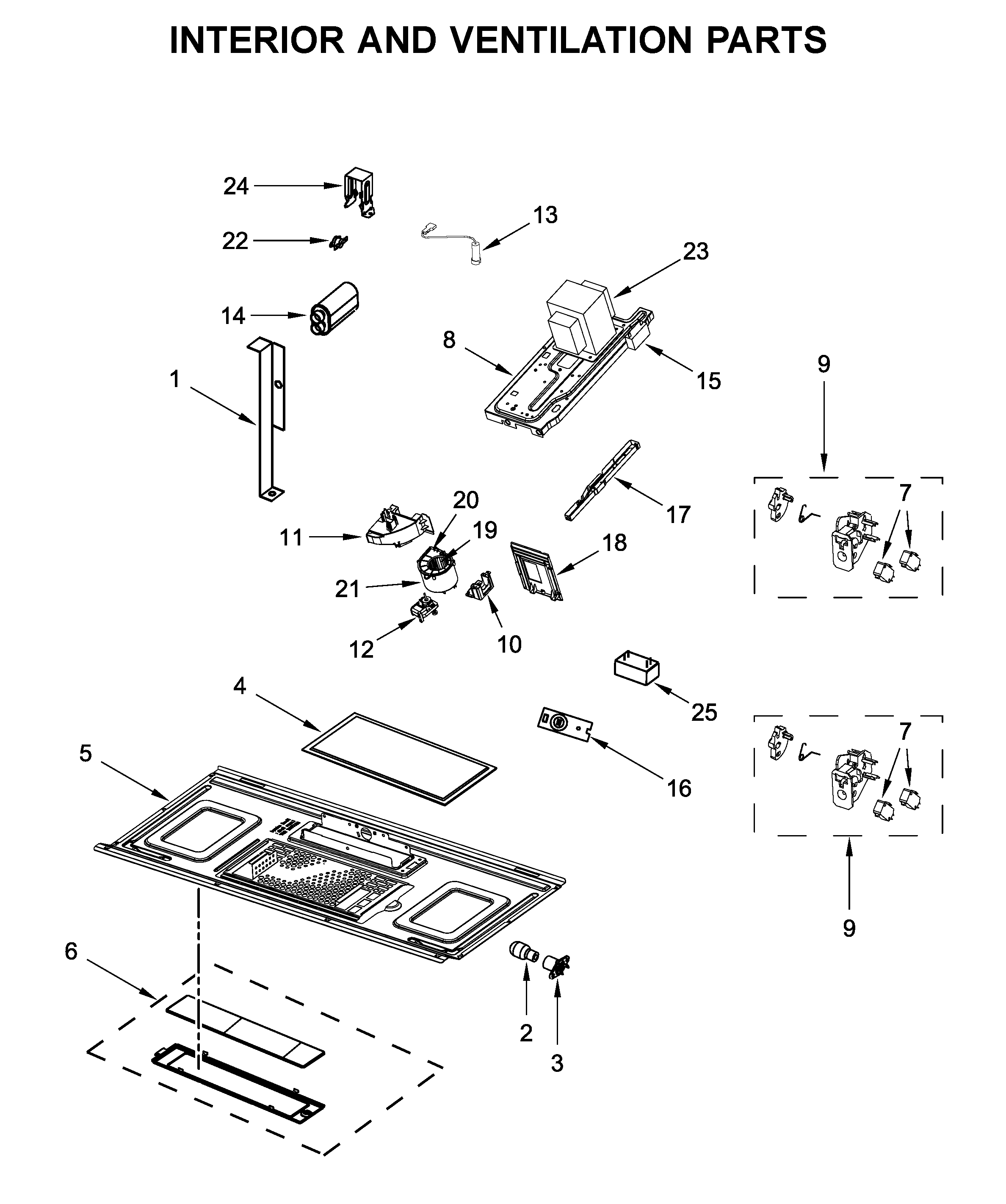 Interior and ventilation parts