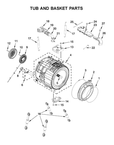 Tub and basket parts