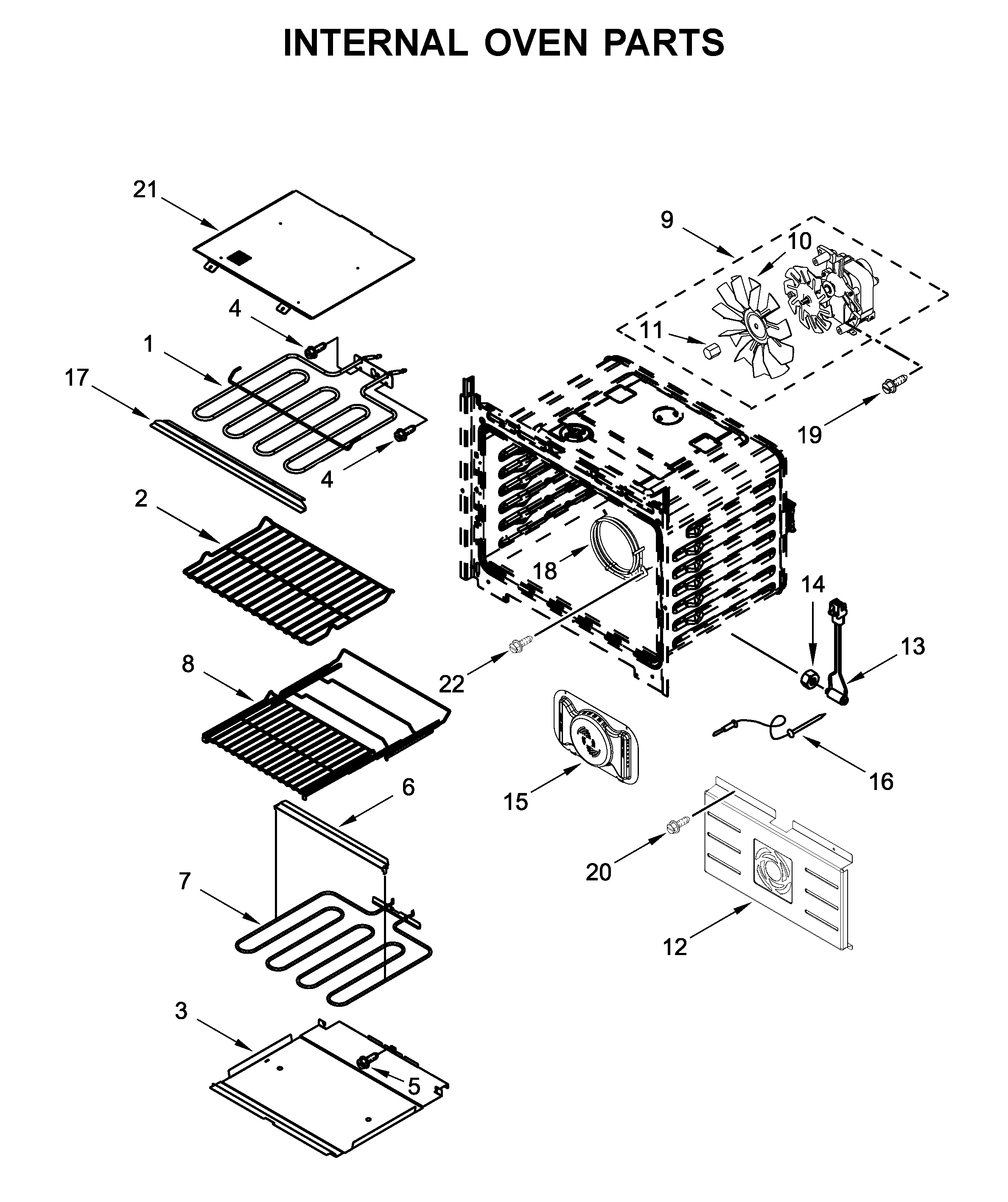 Internal oven parts