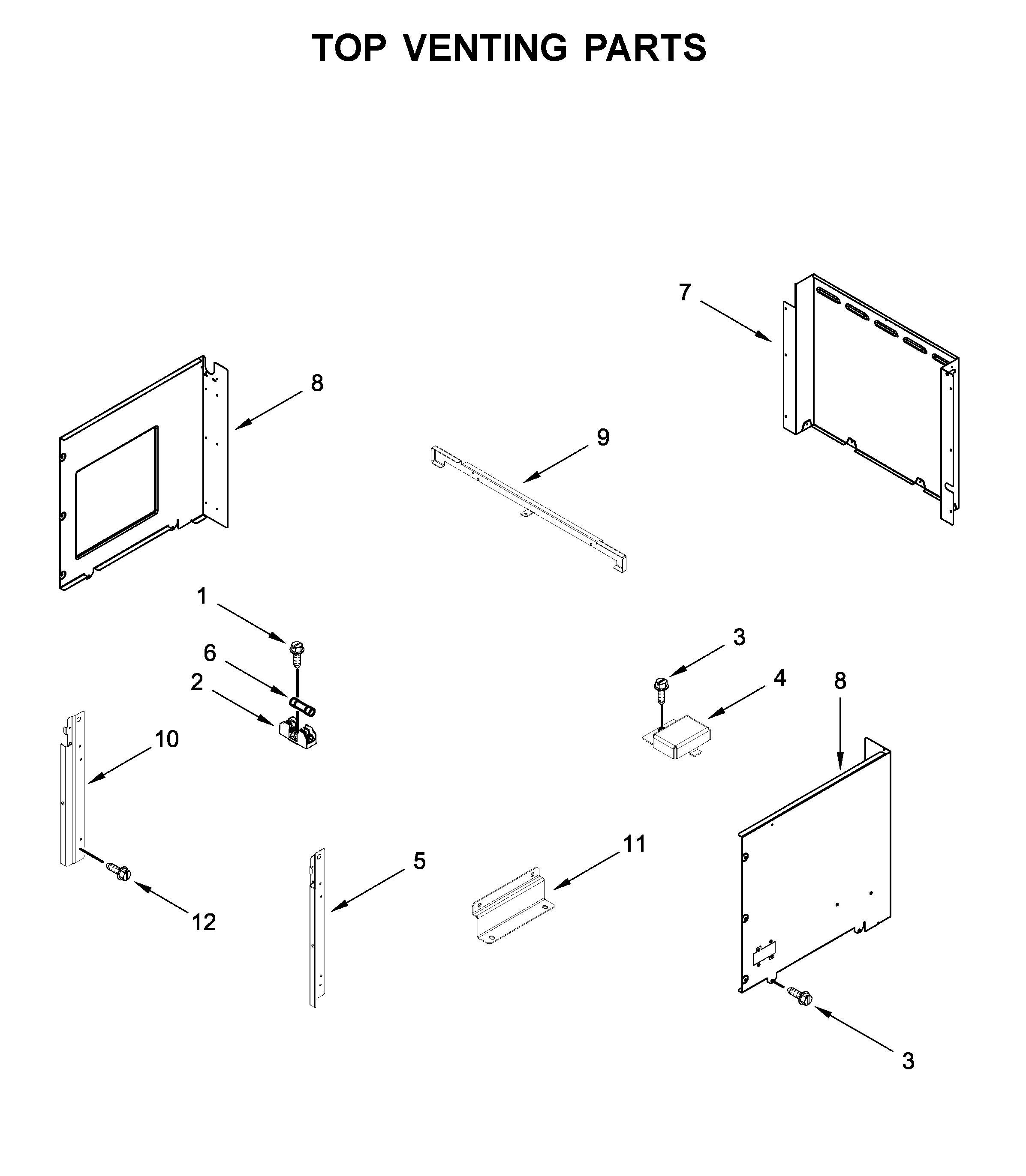 Top venting parts