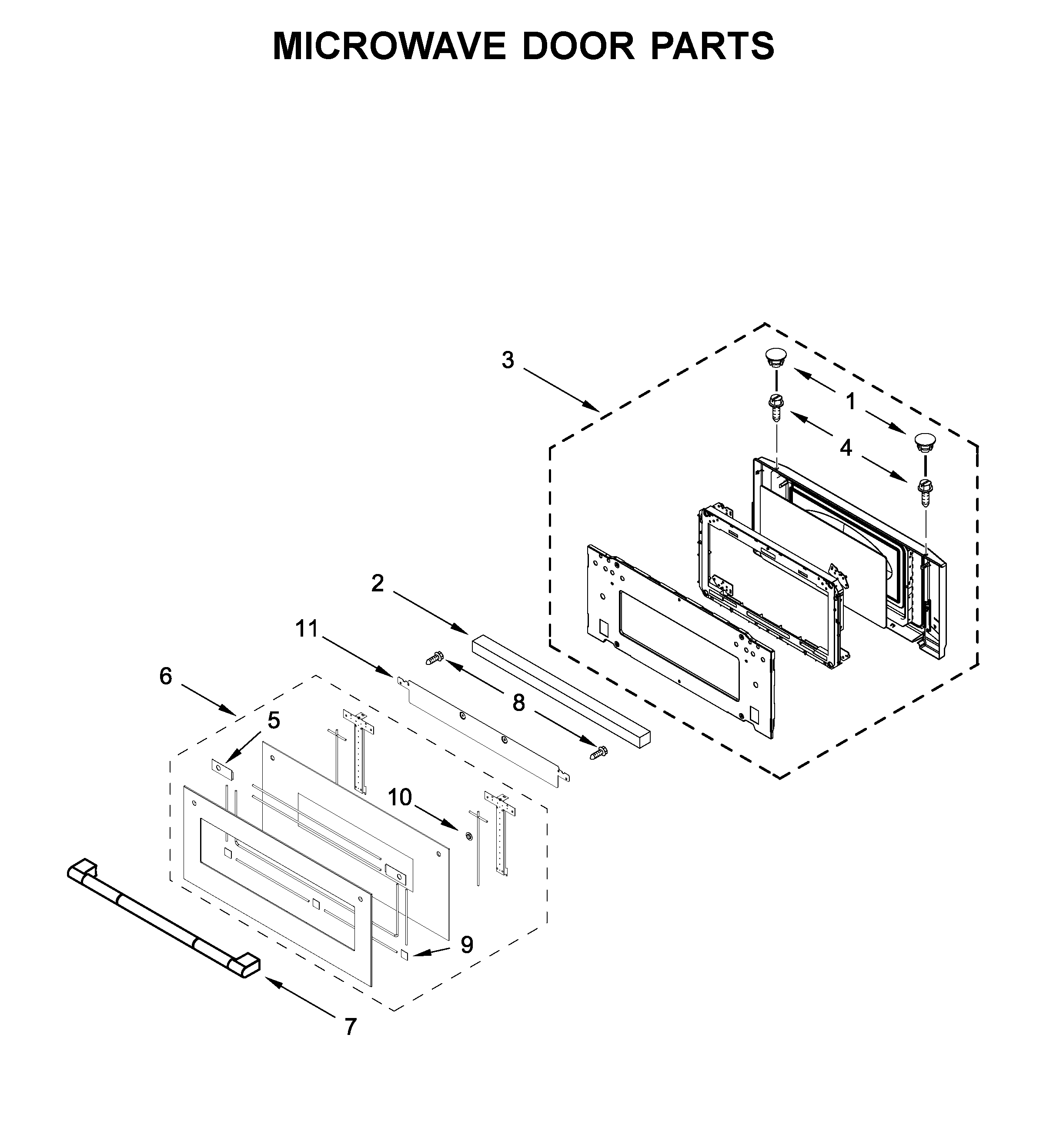 Microwave door parts