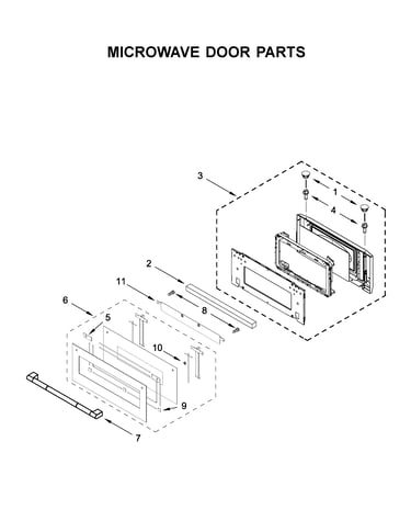 Microwave door parts