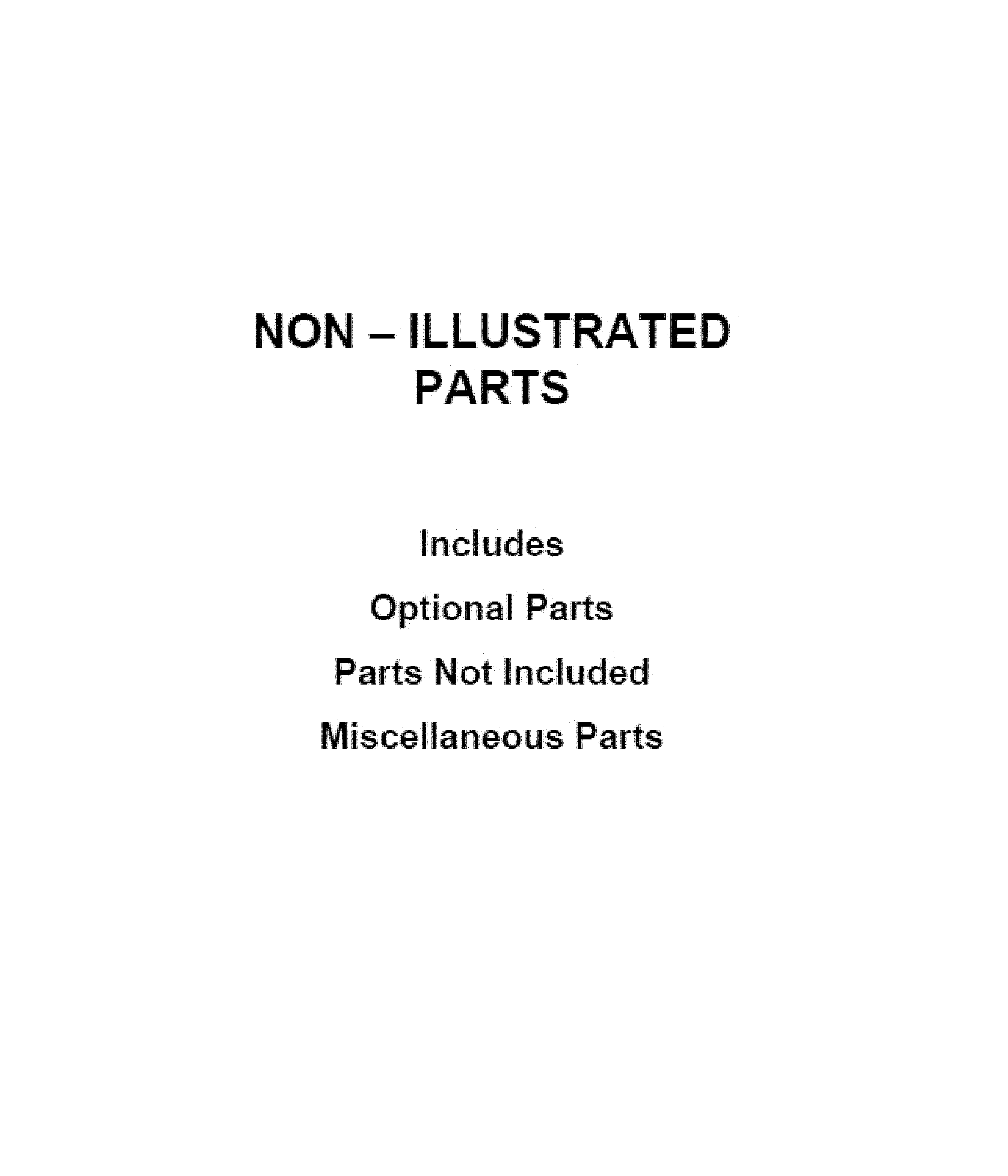 OPTIONAL PARTS (NOT INCLUDED)