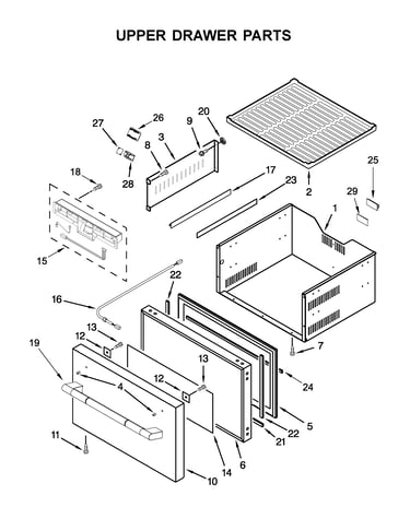Upper drawer parts