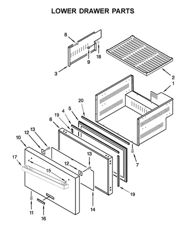 Lower drawer parts