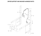 Whirlpool WET4027HW0 dryer support and washer harness parts diagram