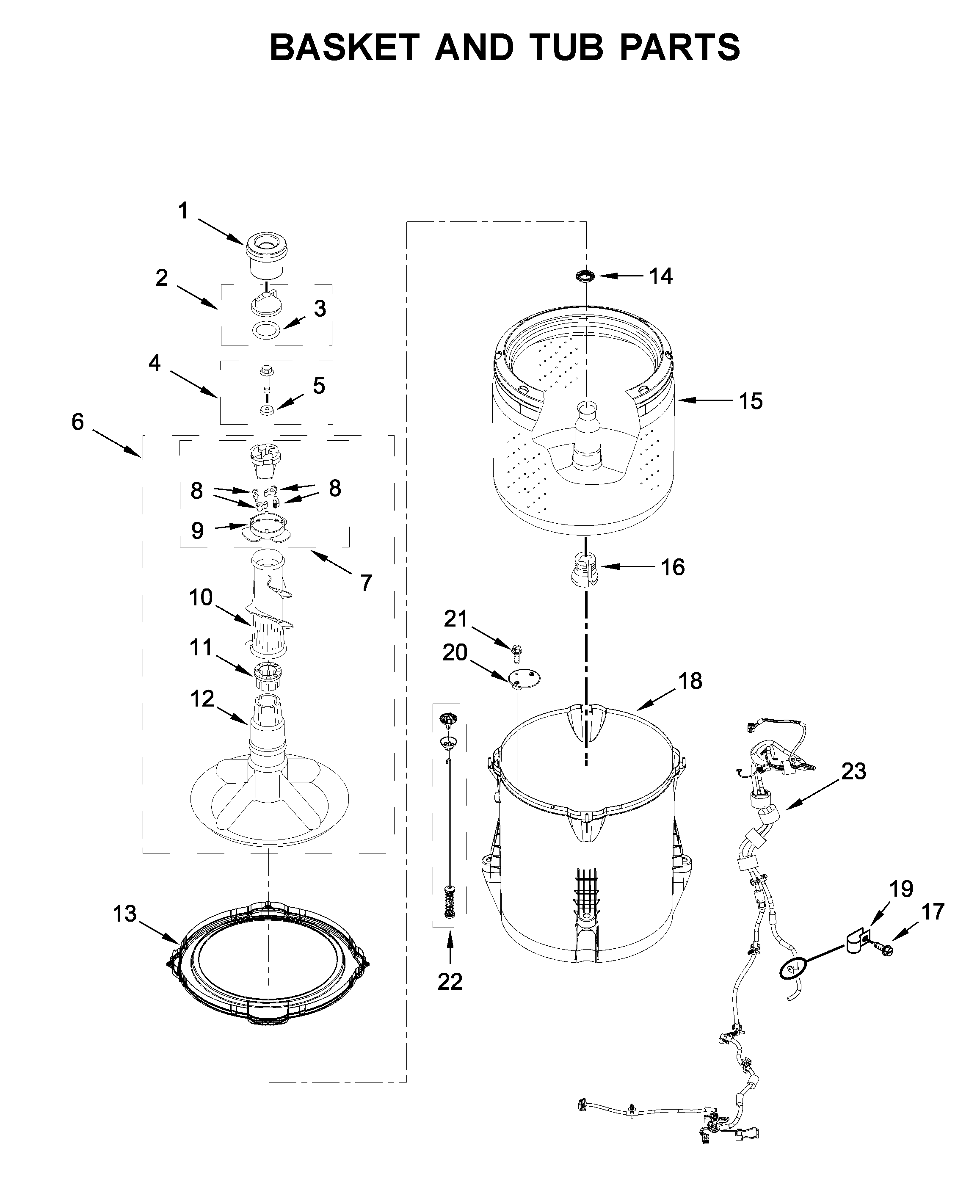 BASKET AND TUB PARTS