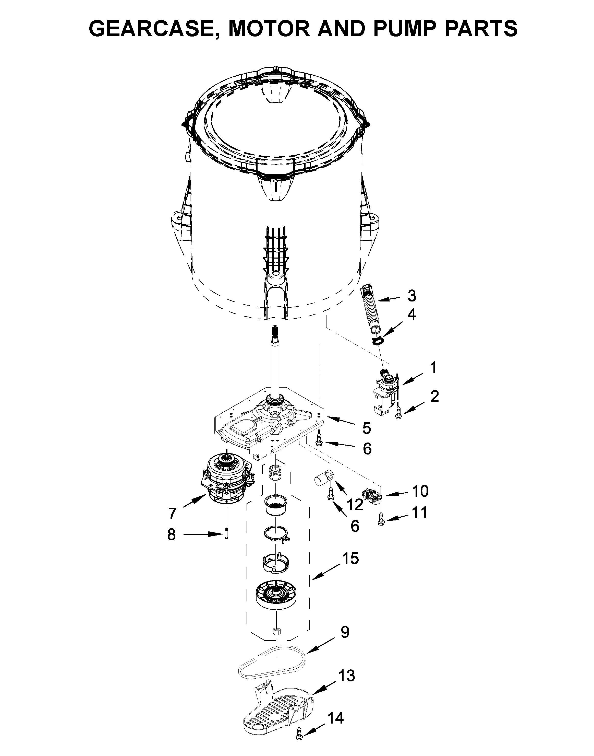 GEARCASE, MOTOR AND PUMP PARTS