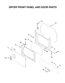 Dryer front panel and door parts
