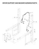 Dryer support and washer harness parts