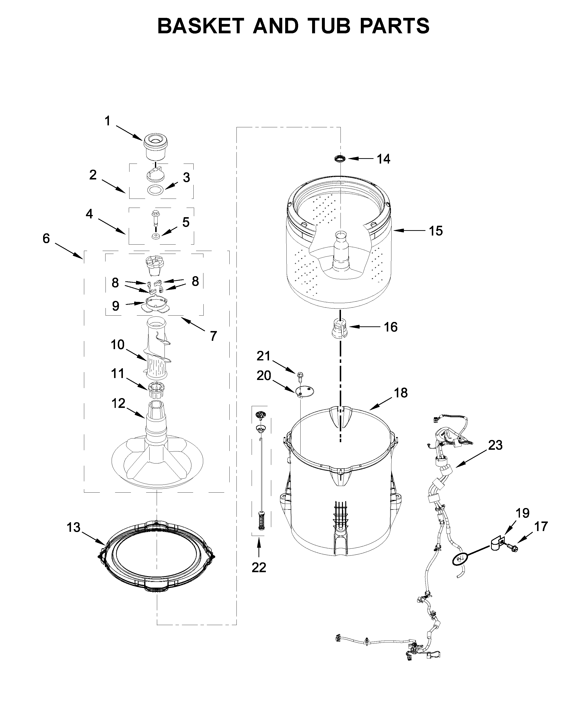 BASKET AND TUB PARTS