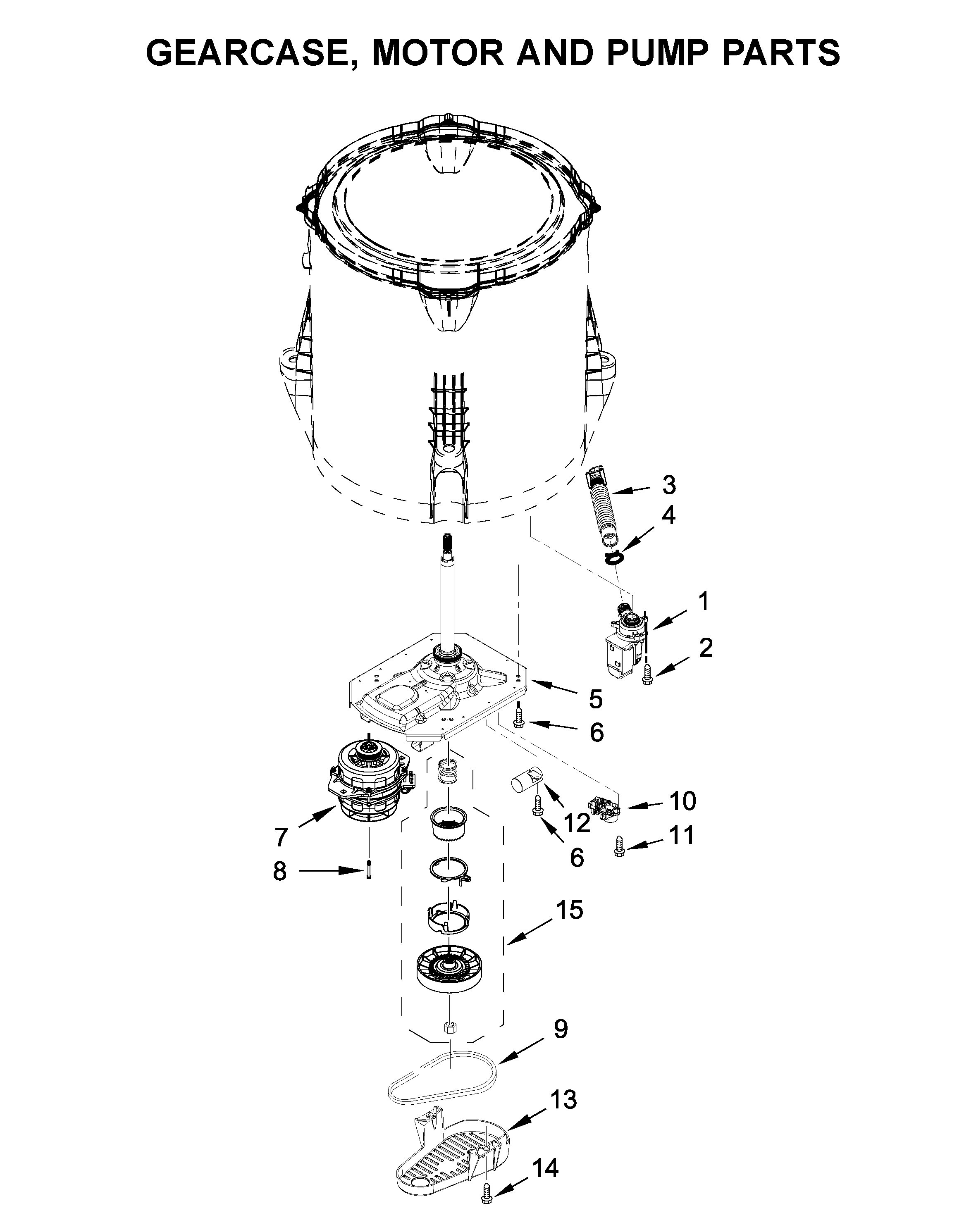 GEARCASE, MOTOR AND PUMP PARTS