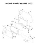 Dryer front panel and door parts