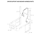 Whirlpool WETLV27HW0 dryer support and washer harness parts diagram