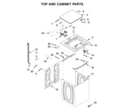 Whirlpool WETLV27HW0 top and cabinet parts diagram