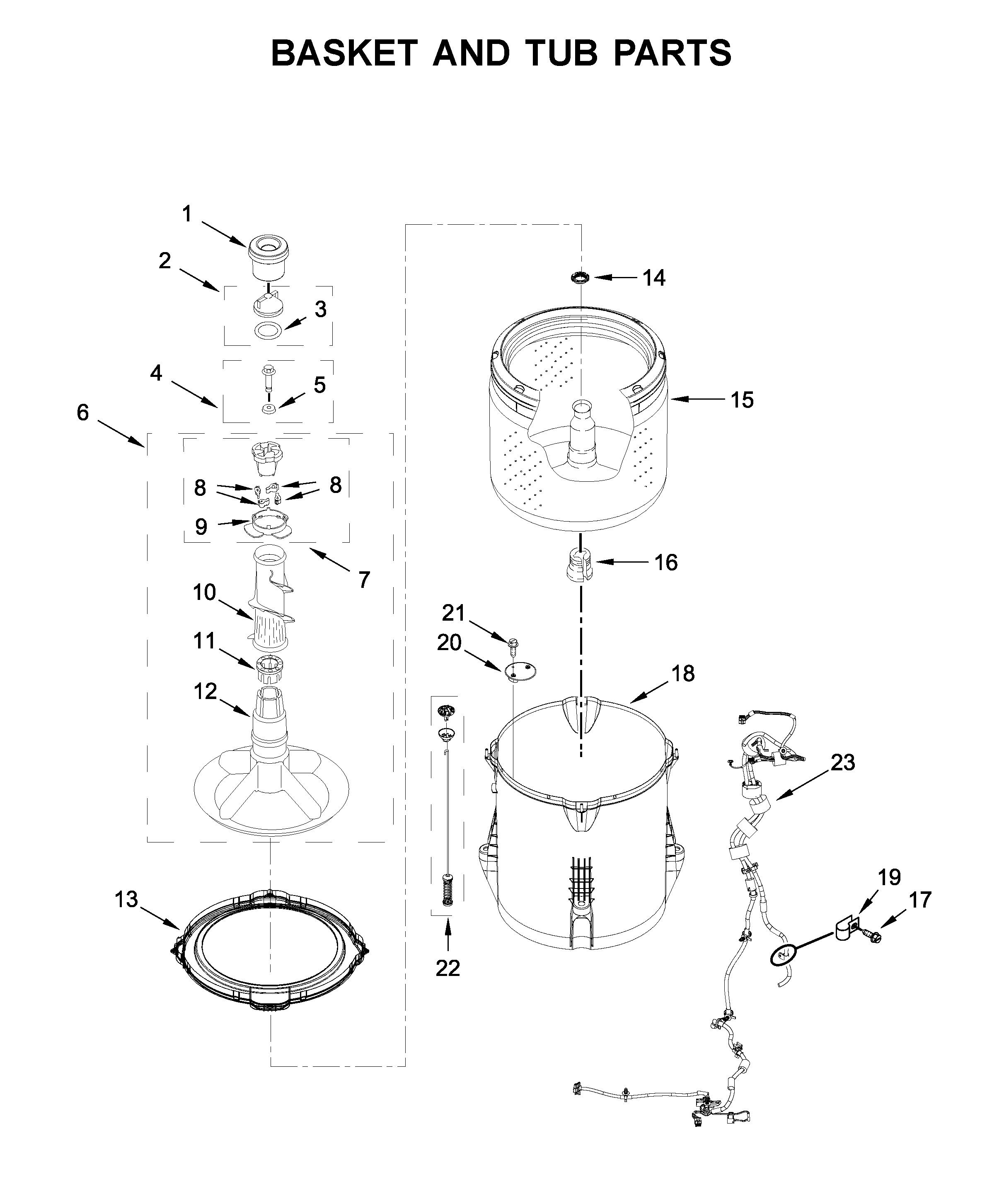 Basket and tub parts