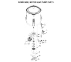 Whirlpool WETLV27HW0 gearcase, motor and pump parts diagram