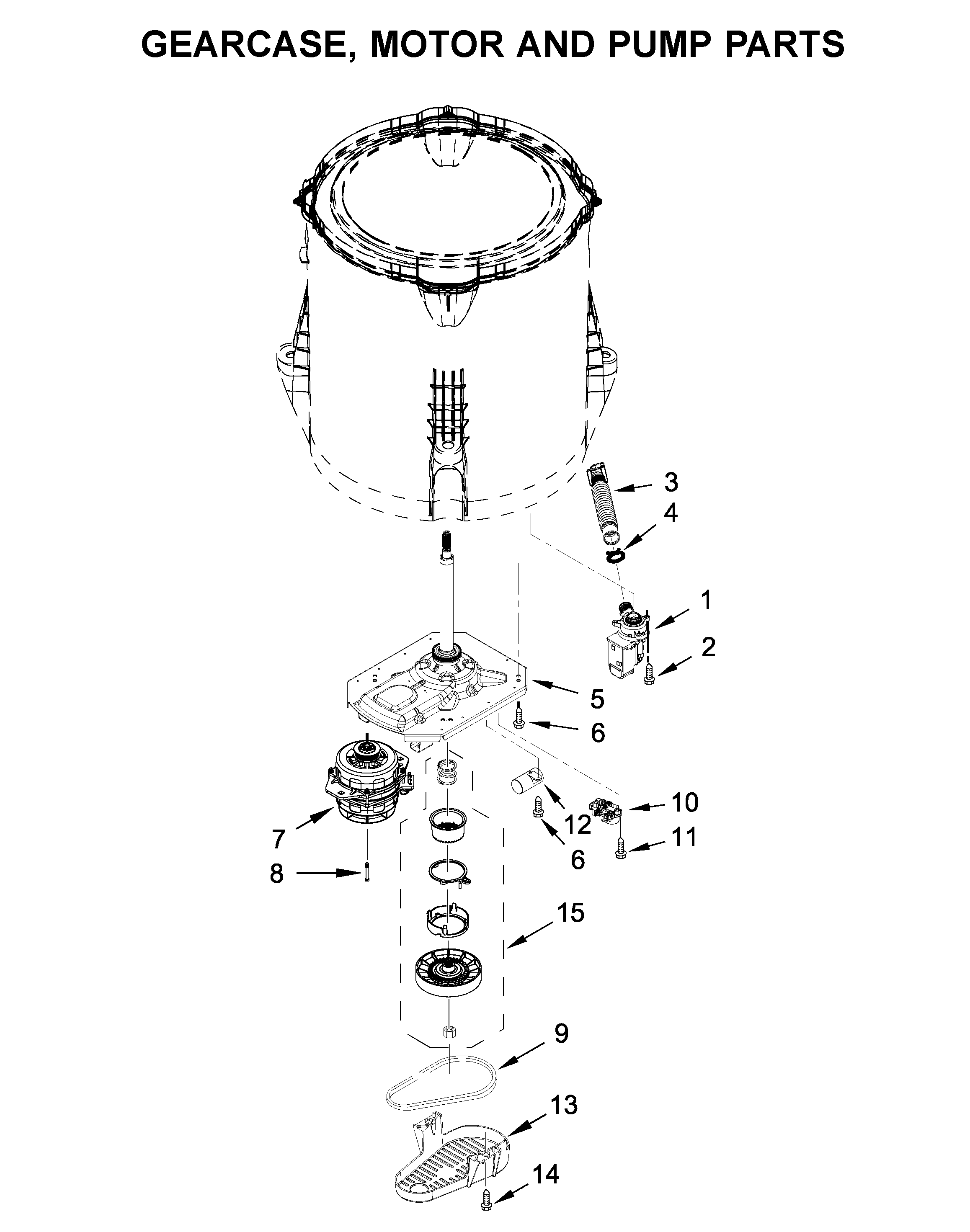 Gearcase, motor and pump parts