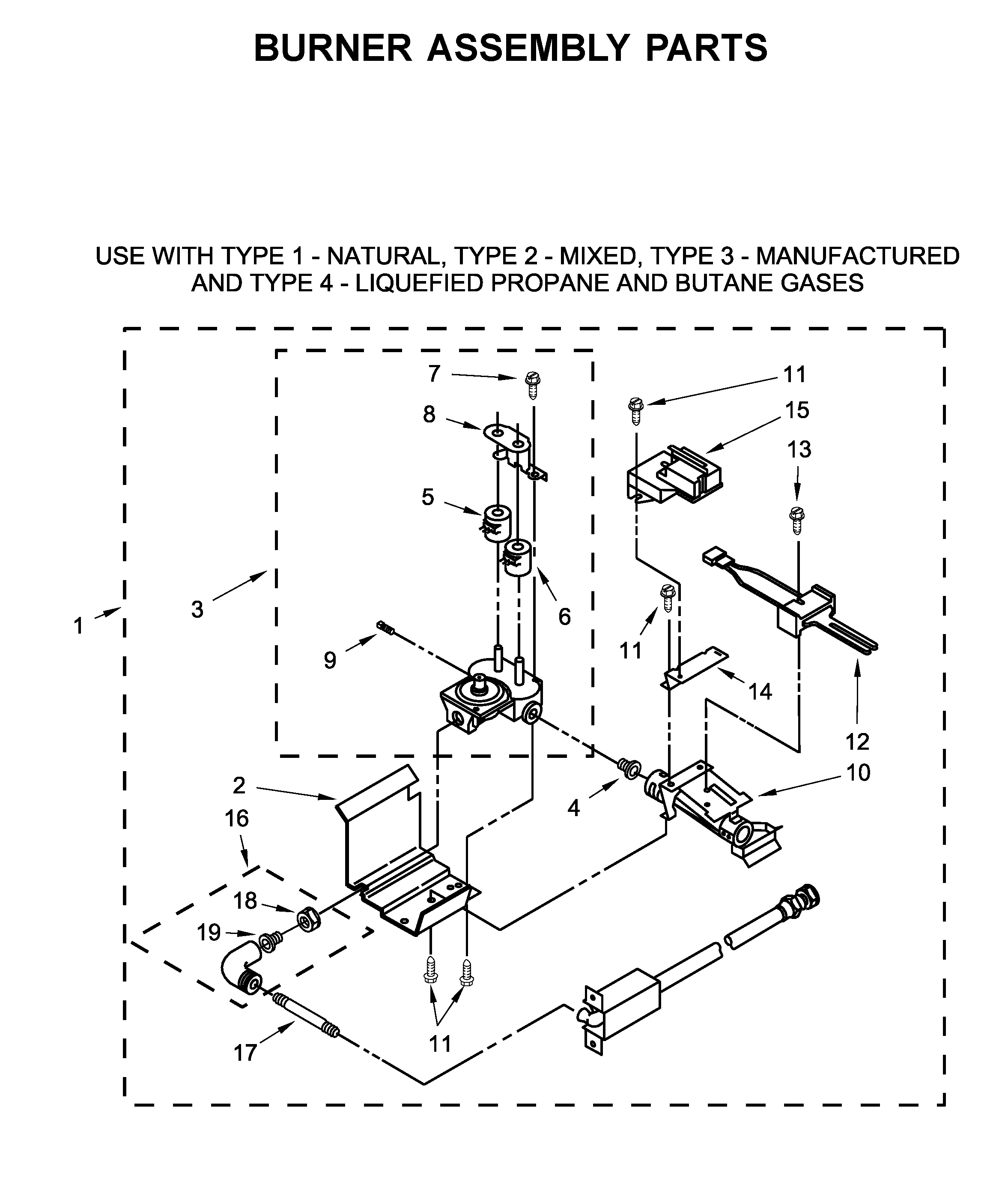 Burner assembly parts