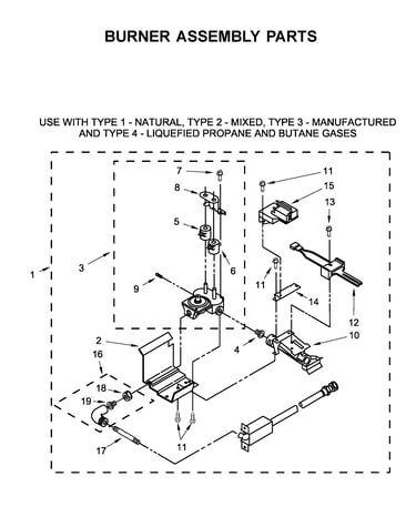 Burner assembly parts