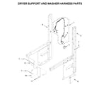 Whirlpool WGT4027HW0 dryer support and washer harness parts diagram